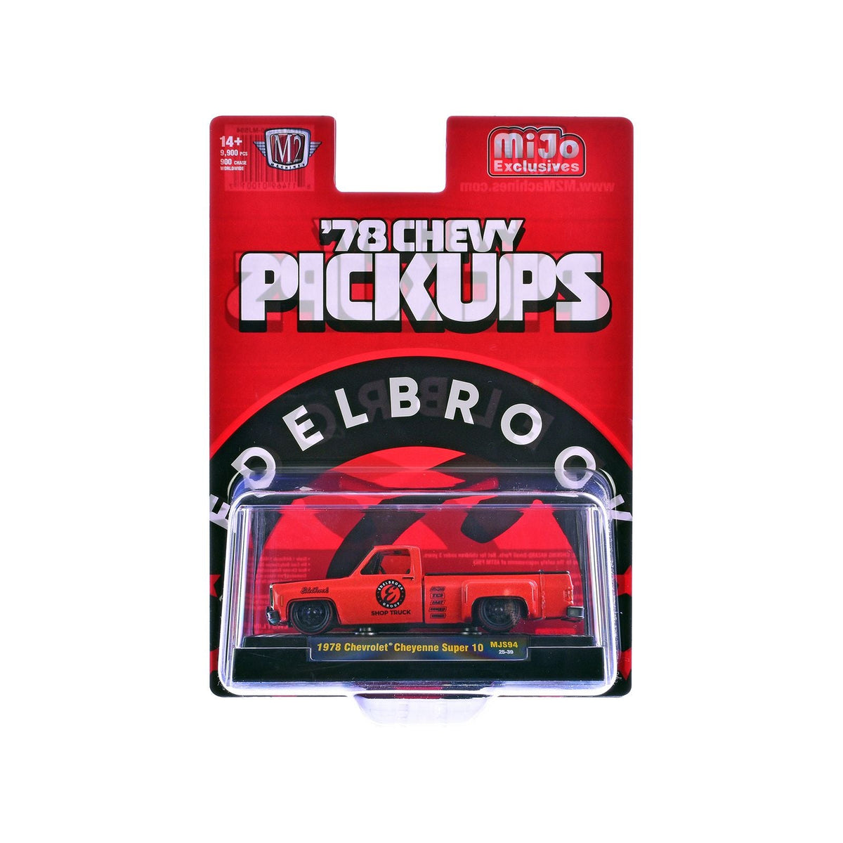 1978 Chevrolet Cheyenne Super 10 Pickup Truck "Edelbrock" Red with Black Hood Limited Edition to 9900 pieces Worldwide 1/64 Diecast Model Car by M2 Machines-M2-ModelCars.com