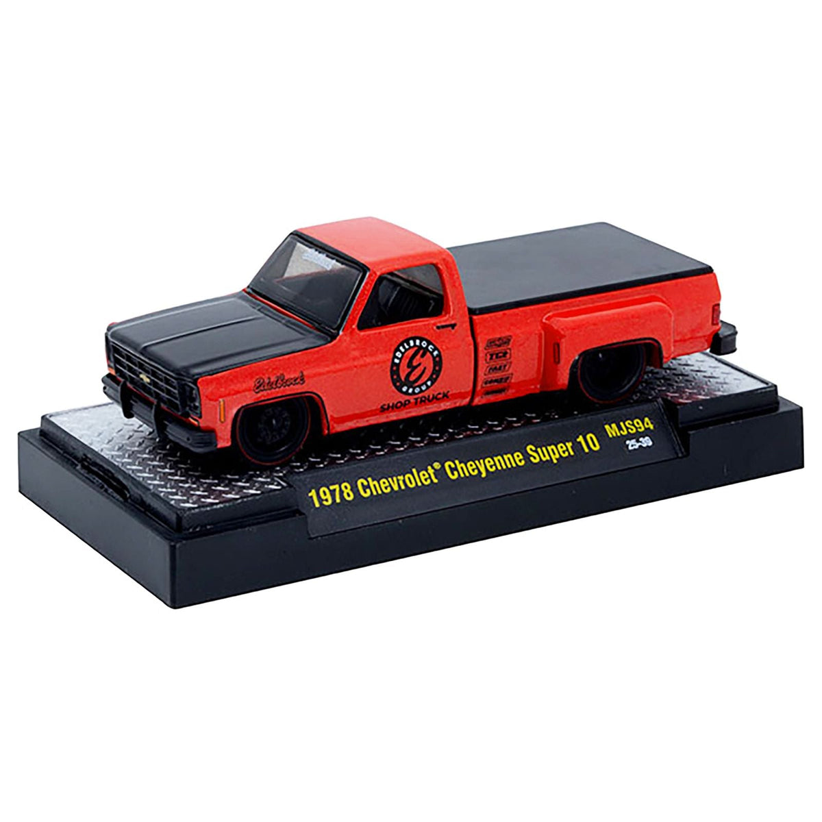 1978 Chevrolet Cheyenne Super 10 Pickup Truck "Edelbrock" Red with Black Hood Limited Edition to 9900 pieces Worldwide 1/64 Diecast Model Car by M2 Machines-M2-ModelCars.com