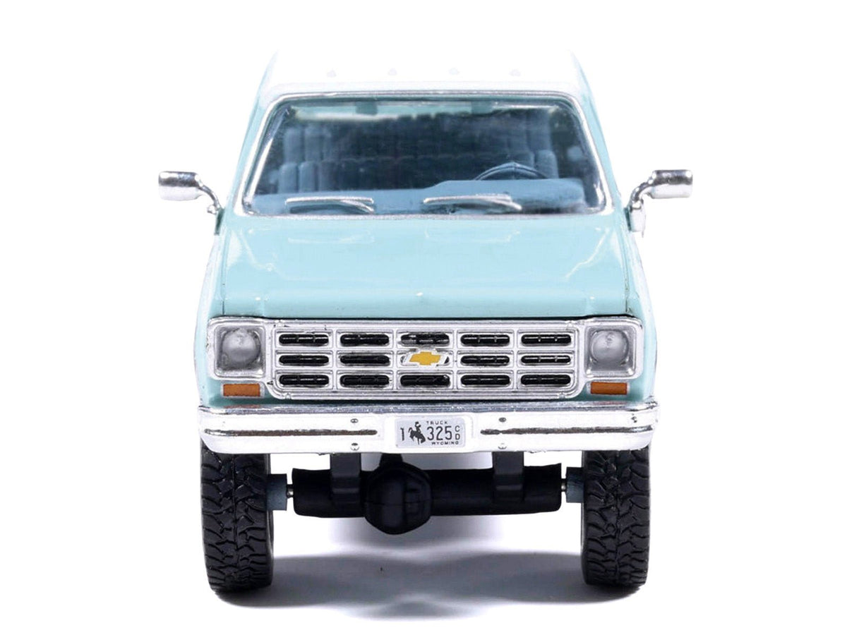 1978 Chevrolet Silverado K30 Crew Cab Pickup Truck Light Blue and White with Blue Interior 1/64 Diecast Model by IXO Models-IXO-ModelCars.com
