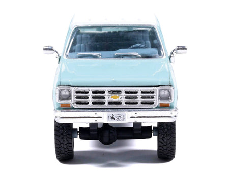 1978 Chevrolet Silverado K30 Crew Cab Pickup Truck Light Blue and White with Blue Interior 1/64 Diecast Model by IXO Models-IXO-ModelCars.com