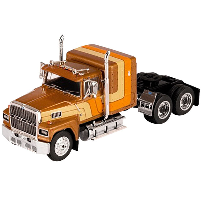 1978 Ford LTL 9000 Truck Tractor Brown with Stripes 1/64 Diecast Model by IXO Models-IXO-ModelCars.com