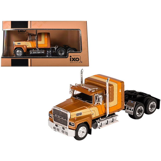 1978 Ford LTL 9000 Truck Tractor Brown with Stripes 1/64 Diecast Model by IXO Models-IXO-ModelCars.com