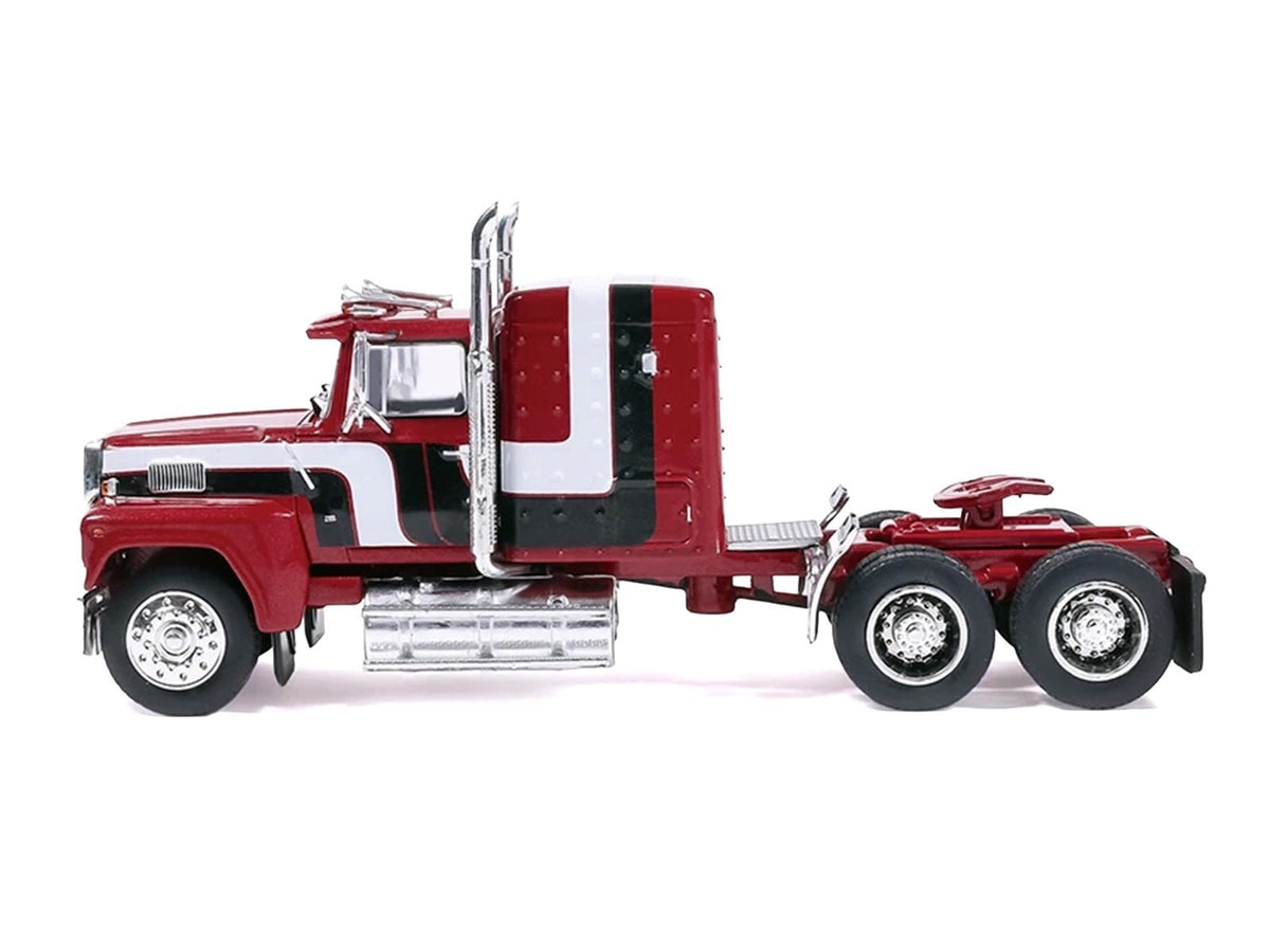 1978 Ford LTL-9000 Truck Tractor Red Metallic with Stripes 1/64 Diecast Model Car by IXO Models-IXO-ModelCars.com