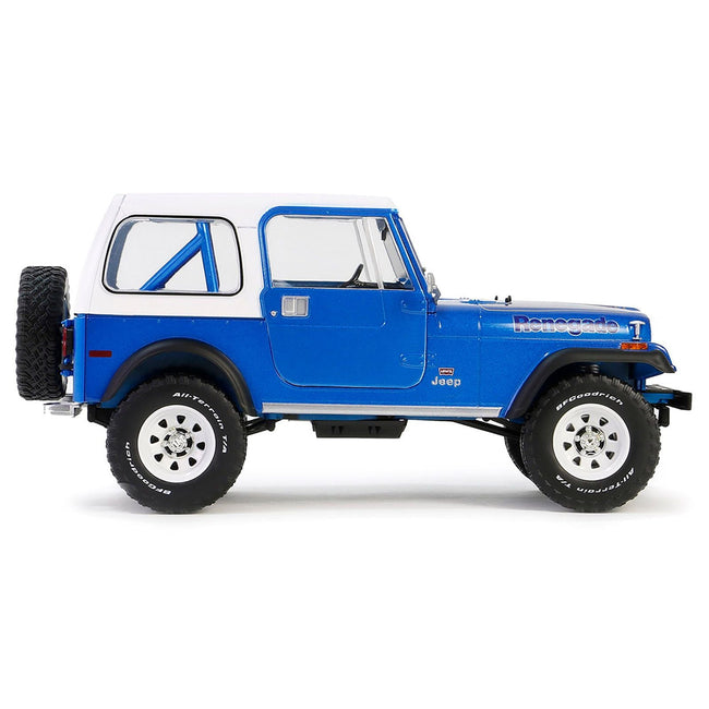 1978 Jeep CJ-7 Renegade Captain Blue Metallic with White Top "Artisan Collection" Series 1/18 Diecast Model Car by Greenlight-Greenlight-ModelCars.com