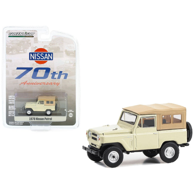 1978 Nissan Patrol Beige with Light Brown Top "70th Anniversary" "Anniversary Collection" Series 16 1/64 Diecast Model Car by Greenlight-Greenlight-ModelCars.com
