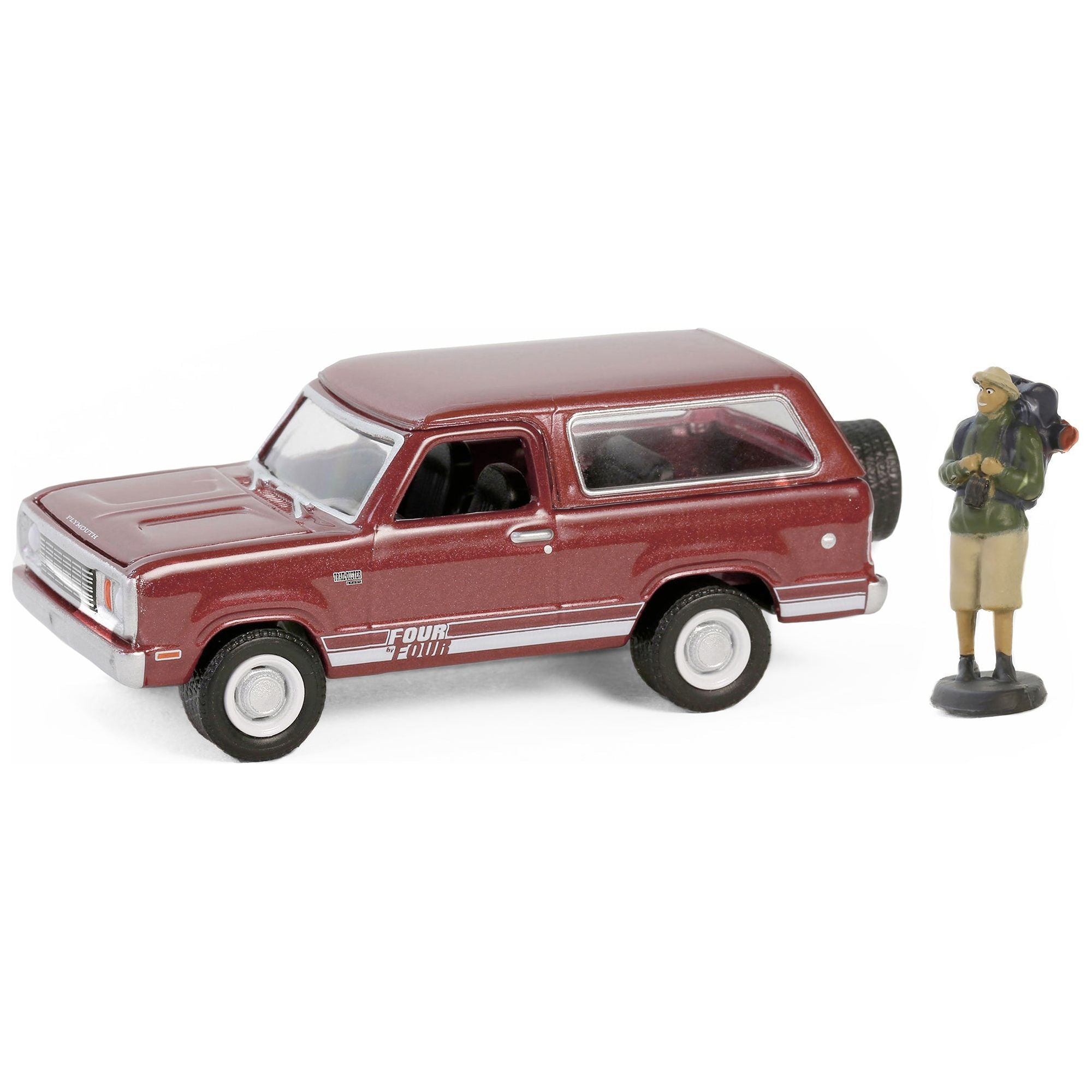 1978 Plymouth Trail Duster Canyon Red Sunfire with White Stripes and Backpacker Figure "The Hobby Shop" Series 16 1/64 Diecast Model Car by Greenlight - Greenlight - ModelCars.com