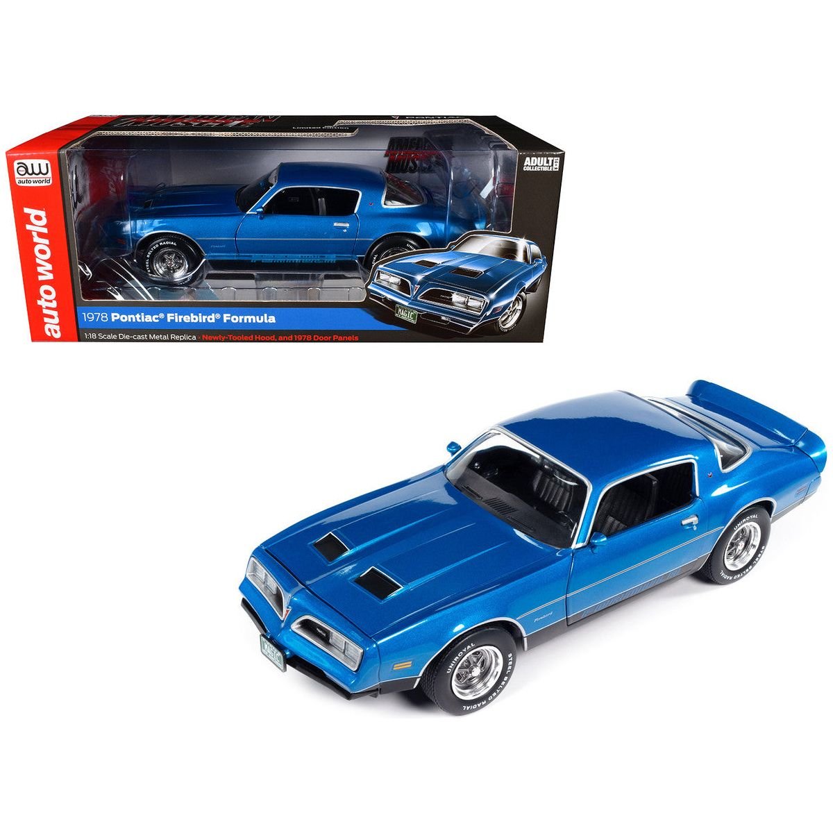 1978 Pontiac Firebird Formula Martinique Blue Metallic "American Muscle" Series 1/18 Diecast Model Car by Auto World - Autoart - ModelCars.com