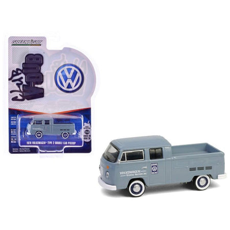 1978 Volkswagen Type 2 Double Cab Pickup Truck "Volkswagen Service" Gray "Club Vee - Dub" Series 20 1/64 Diecast Model Car by Greenlight - Greenlight - ModelCars.com