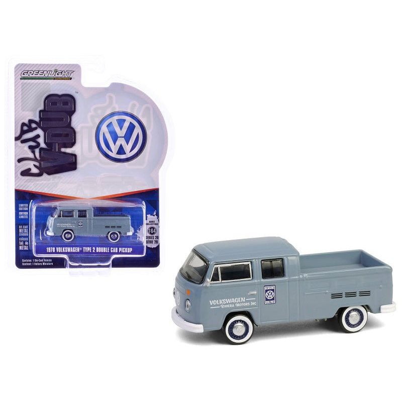 1978 Volkswagen Type 2 Double Cab Pickup Truck "Volkswagen Service" Gray "Club Vee-Dub" Series 20 1/64 Diecast Model Car by Greenlight-Greenlight-ModelCars.com