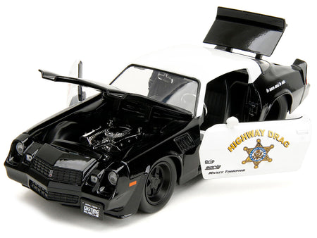 1979 Chevrolet Camaro Z28 Police Black and White "Highway Drag" "Bigtime Muscle" Series 1/24 Diecast Model Car by Jada-Jada-ModelCars.com