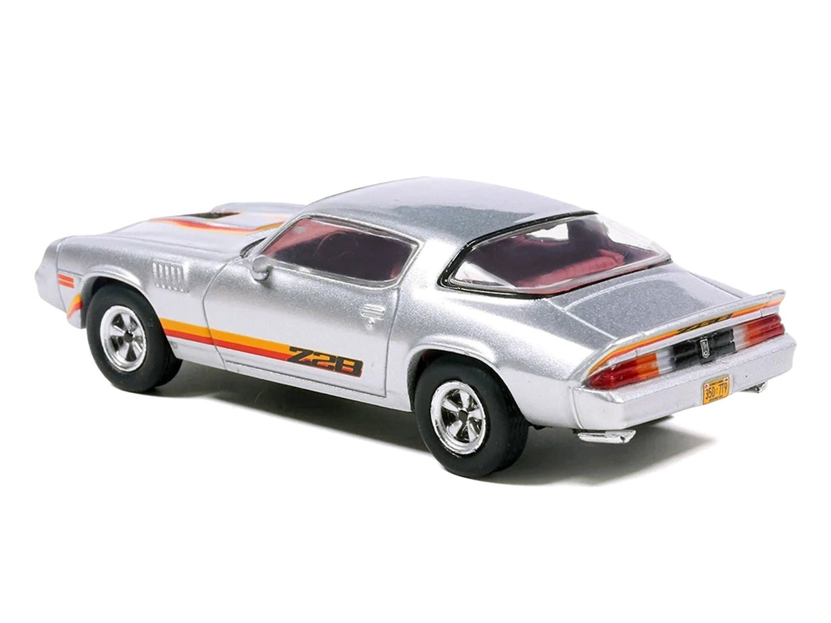 1979 Chevrolet Camaro Z28 Silver Metallic with Stripes and Red Interior 1/64 Diecast Model Car by IXO Models-IXO-ModelCars.com