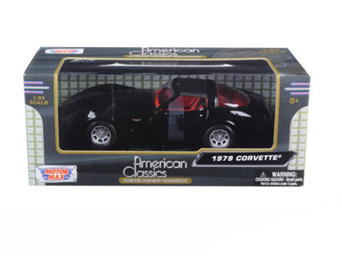 1979 Chevrolet Corvette Black 1/24 Diecast Car Model by Motormax-Motormax-ModelCars.com
