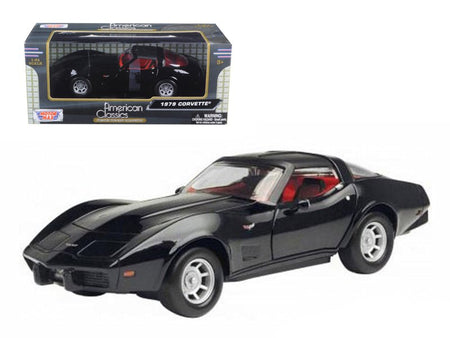 1979 Chevrolet Corvette Black 1/24 Diecast Car Model by Motormax-Motormax-ModelCars.com