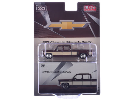 1979 Chevrolet Silverado C30 Crew Cab Dually Pickup Truck Cordova Brown with Santa Fe Tan Side Stripes Limited Edition 1/64 Diecast Model Car by IXO Models-IXO-ModelCars.com