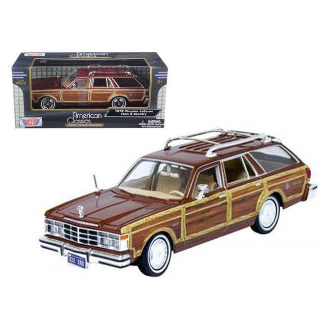 1979 Chrysler Lebaron Town and Country Burgundy 1/24 Diecast Model Car by Motormax - Motormax - ModelCars.com