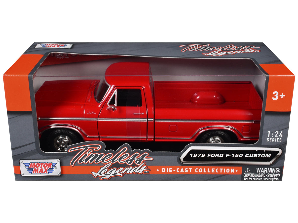 1979 Ford F-150 Custom Pickup Truck Red "Timeless Legends" Series 1/24 Diecast Model Car by Motormax-Motormax-ModelCars.com