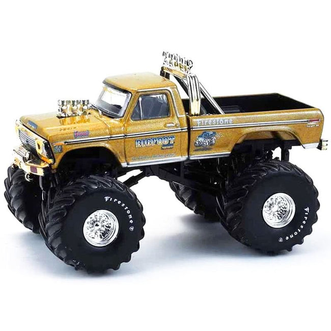 1979 Ford F-250 Monster Truck "Bigfoot #1 50th Anniversary" Gold Metallic "Hobby Exclusive" Series 1/64 Diecast Model Car by Greenlight-Greenlight-ModelCars.com