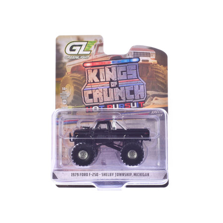 1979 Ford F-250 Monster Truck "Shelby Township Police Michigan" Black "Kings of Crunch - Hot Pursuit" Special Edition 1/64 Diecast Model Car by Greenlight-Greenlight-ModelCars.com