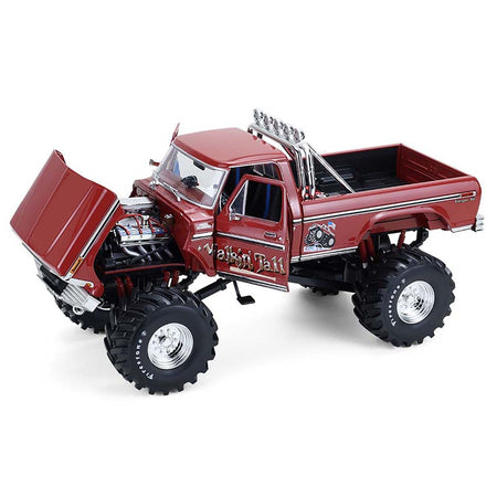 1979 Ford F-250 Monster Truck with 48-Inch Tires "Walkin' Tall" Red "Kings of Crunch" Series 1/18 Diecast Model Car by Greenlight-Greenlight-ModelCars.com