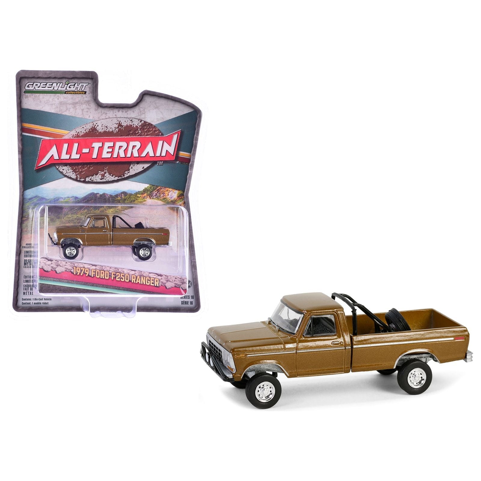 1979 Ford F250 Ranger Pickup Truck Gold Metallic "All Terrain" Series 16 1/64 Diecast Model Car by Greenlight - Greenlight - ModelCars.com