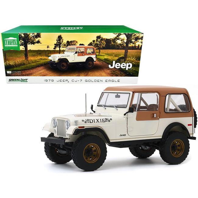 1979 Jeep CJ-7 Golden Eagle "Dixie" Cream 1/18 Diecast Model Car by Greenlight-Greenlight-ModelCars.com