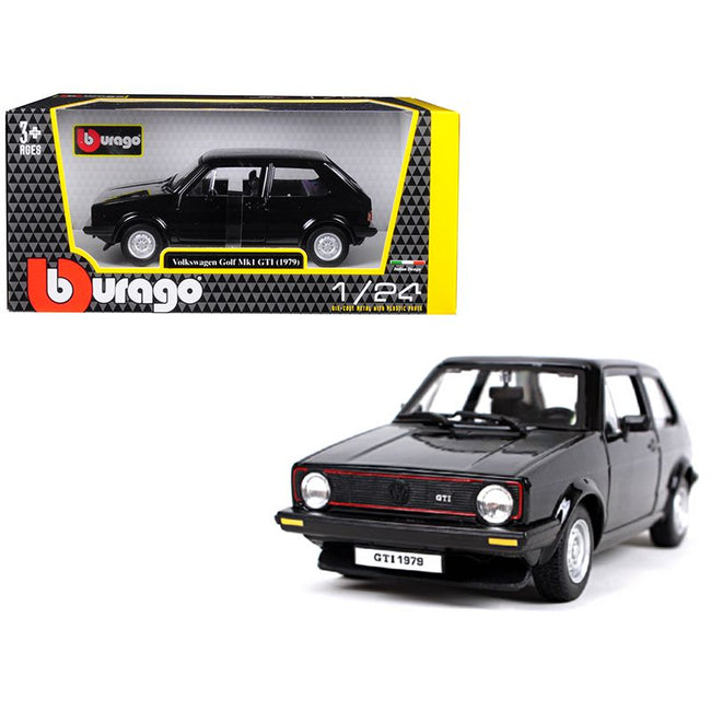 1979 Volkswagen Golf Mk1 GTI Black 1/24 Diecast Model Car by Bburago-Bburago-ModelCars.com