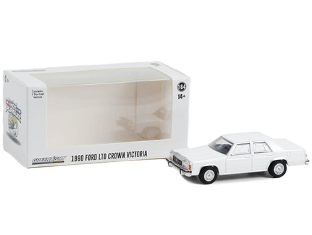 1980-1991 Ford LTD Crown Victoria Police White "Hot Pursuit" "Hobby Exclusive" Series 1/64 Diecast Model Car by Greenlight-Greenlight-ModelCars.com