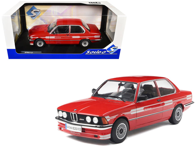 1980 Alpina E21 C1 2.3 Red with Gray Stripes 1/18 Diecast Model Car by Solido-Solido-ModelCars.com