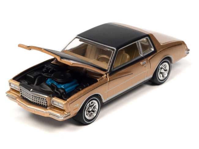 1980 Chevrolet Monte Carlo Light Camel Gold Metallic with Black Top and Hood Limited Edition to 3484 pieces Worldwide "OK Used Cars" 2023 Series 1/64 Diecast Model Car by Johnny Lightning-Johnny Lightning-ModelCars.com