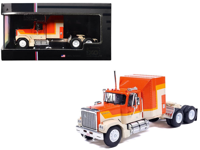 1980 GMC General Truck Tractor Orange with Stripes 1/64 Diecast Model Car by IXO Models-IXO-ModelCars.com