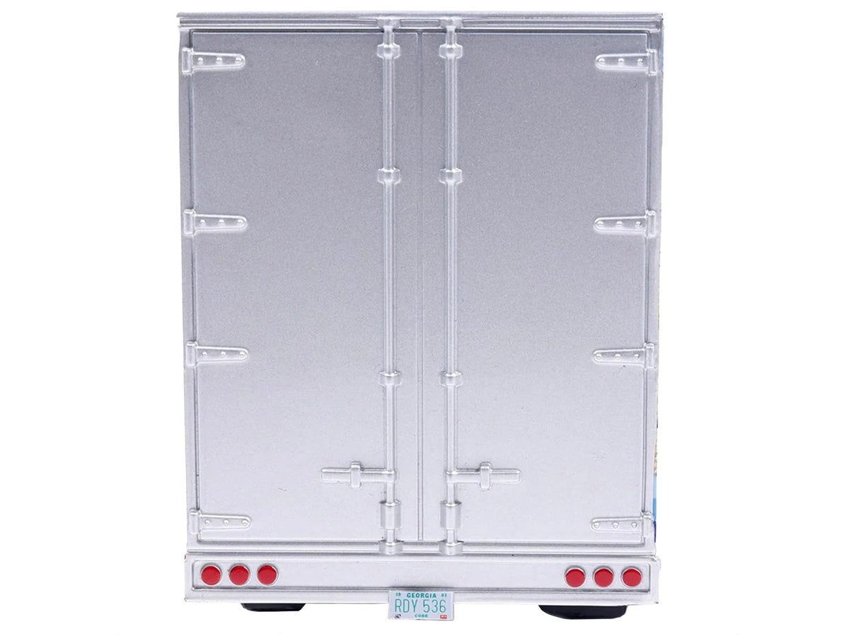 1980 GMC General Truck Tractor with Sleeper Cab and Trailer Silver Metallic with Blue Stripes 1/43 Diecast Model by IXO Models-IXO-ModelCars.com