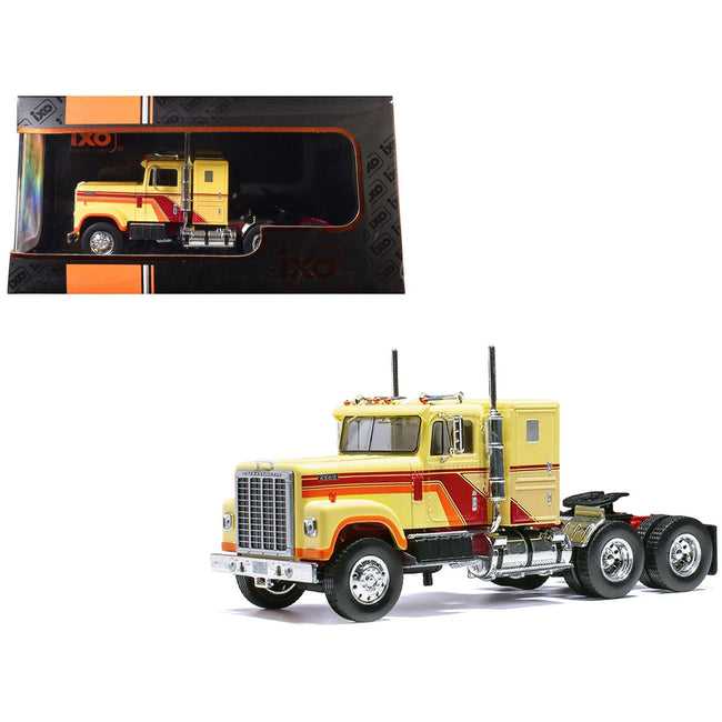 1980 International Transtar 4300 Truck Tractor Beige with Red and Orange Stripes 1/43 Diecast Model by IXO Models-IXO-ModelCars.com