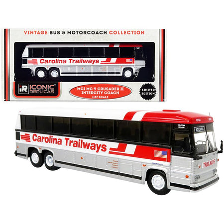 1980 MCI MC - 9 Crusader II Intercity Coach Bus "Atlanta" "Carolina Trailways" "Vintage Bus & Motorcoach Collection" 1/87 (HO) Diecast Model by Iconic Replicas - Iconic Replicas - ModelCars.com