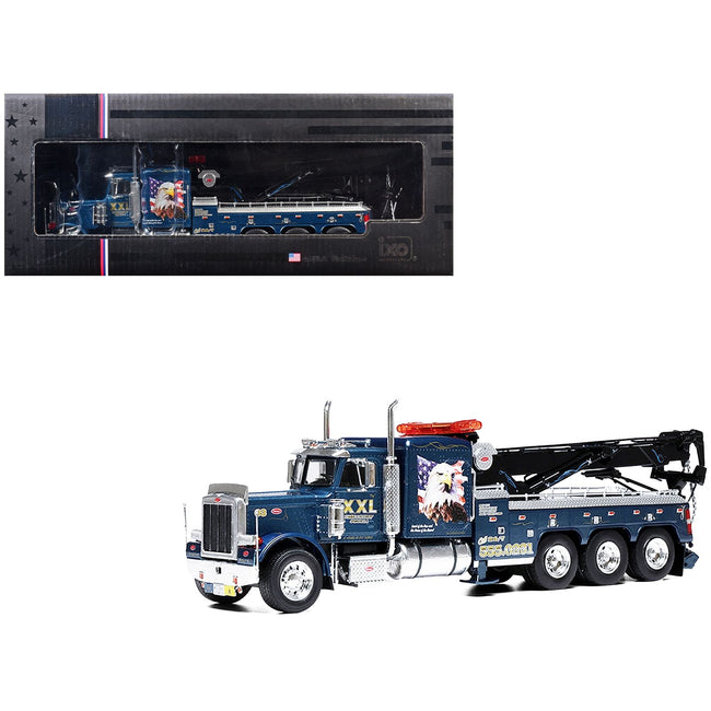1980 Peterbilt 359 Wrecker Tow Truck "XXL Towing and Recovery" Blue Metallic with Graphics 1/43 Diecast Model by IXO Models-IXO-ModelCars.com