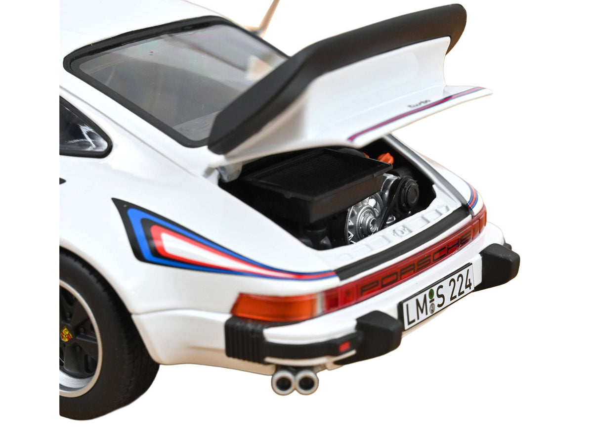 1980 Porsche 911 Turbo 3.3 White with Blue and Red Graphics 1/18 Diecast Model Car by Norev-Norev-ModelCars.com