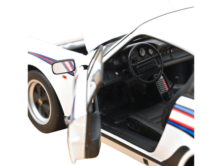 1980 Porsche 911 Turbo 3.3 White with Blue and Red Graphics 1/18 Diecast Model Car by Norev-Norev-ModelCars.com