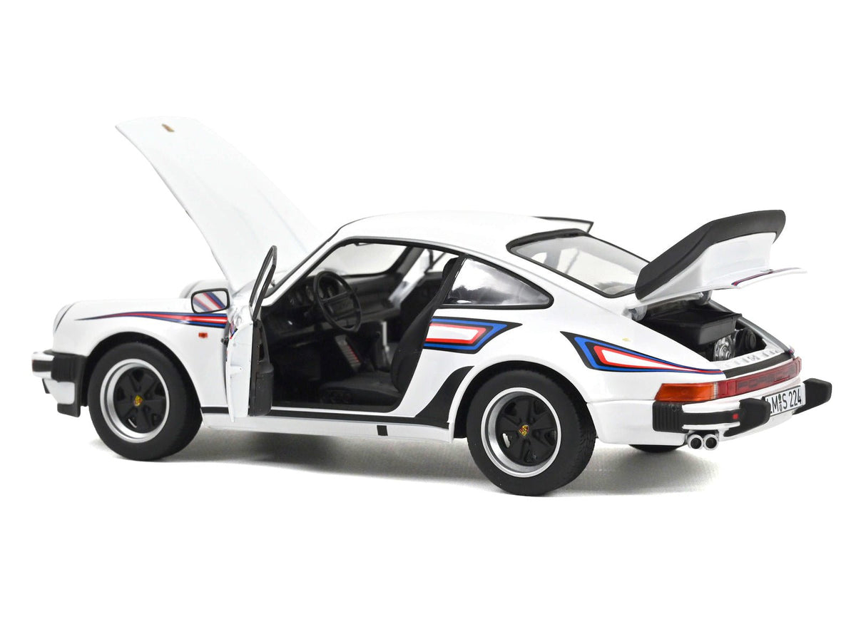 1980 Porsche 911 Turbo 3.3 White with Blue and Red Graphics 1/18 Diecast Model Car by Norev-Norev-ModelCars.com
