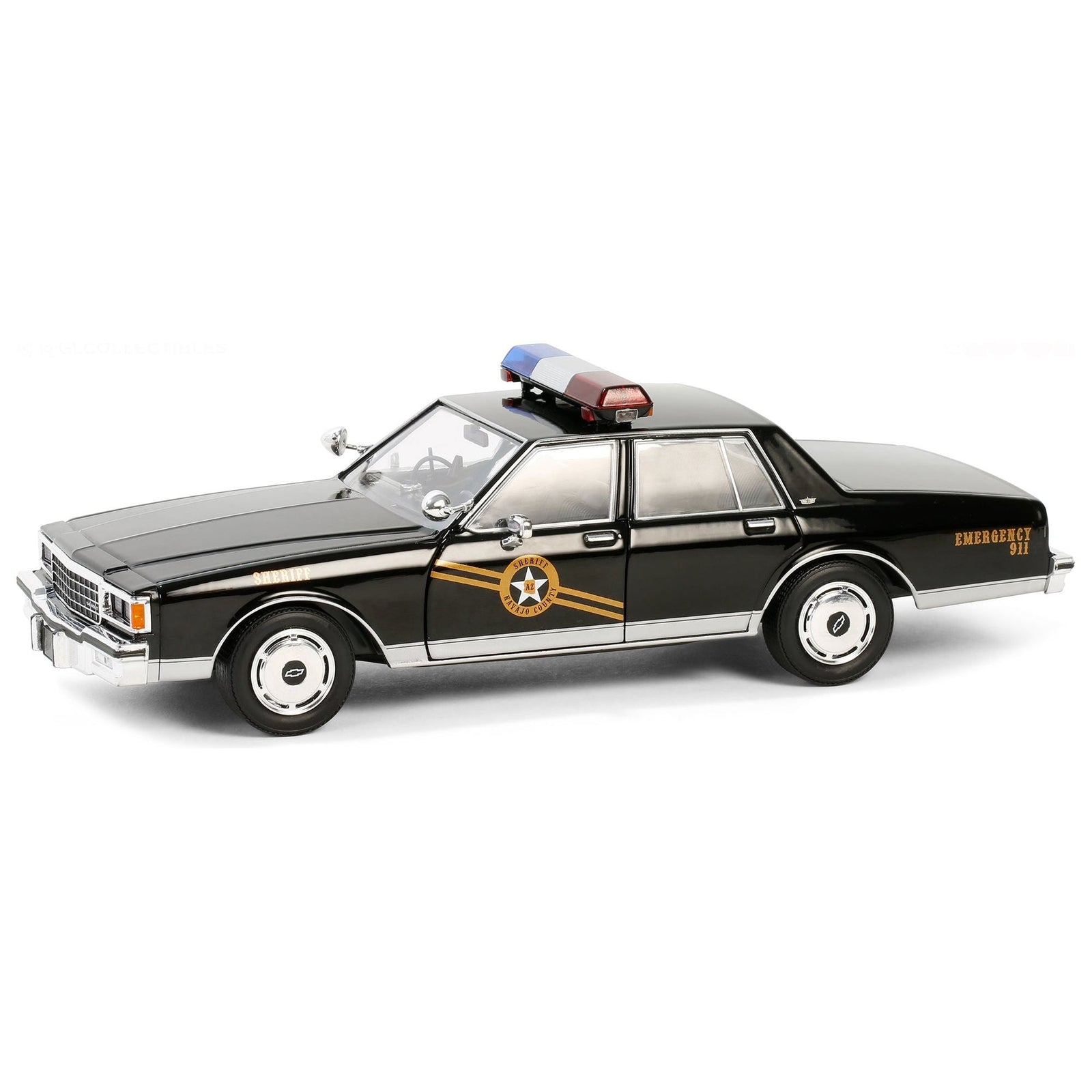 1981 Chevrolet Caprice "Navajo County, AZ Sheriff" Black "Thelma & Louise" (1991) Movie "Hollywood" Series 20 1/24 Diecast Model Car by Greenlight - Greenlight - ModelCars.com