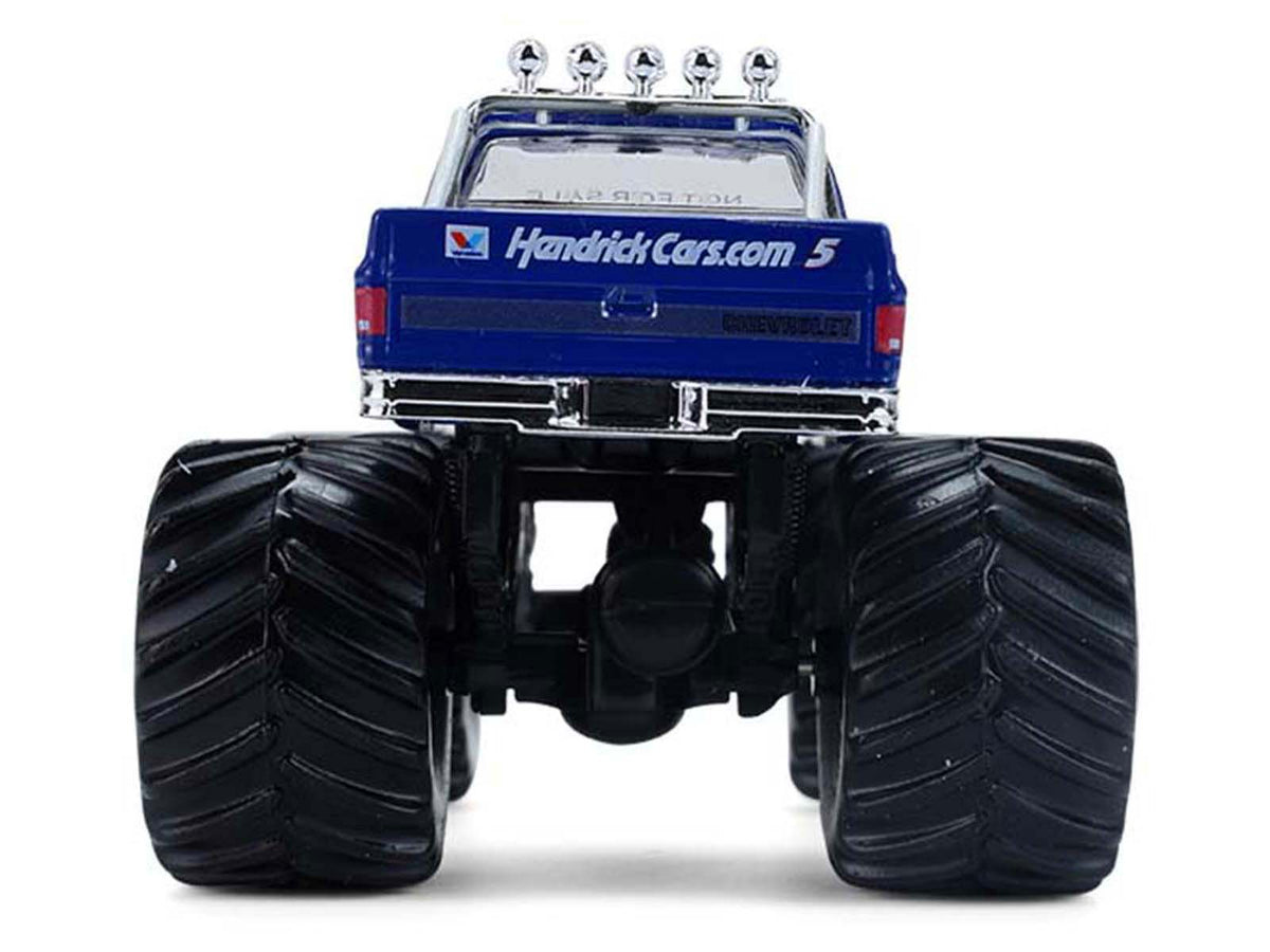 1981 Chevrolet K20 Monster Truck 5 "HendrickCars.com" Blue and White with Graphics "Kings of Crunch - Hendrick Motorsports Tribute" Special Edition 1/64 Diecast Model Car by Greenlight-Greenlight-ModelCars.com