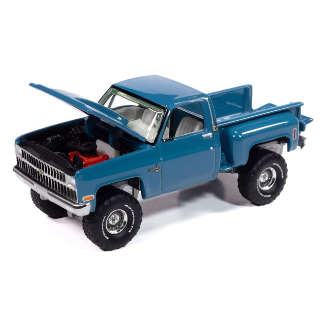 1981 Chevrolet Silverado Stepside Pickup Truck Blue "Muscle Trucks" Series 1/64 Diecast Model Car by Auto World-Autoworld-ModelCars.com
