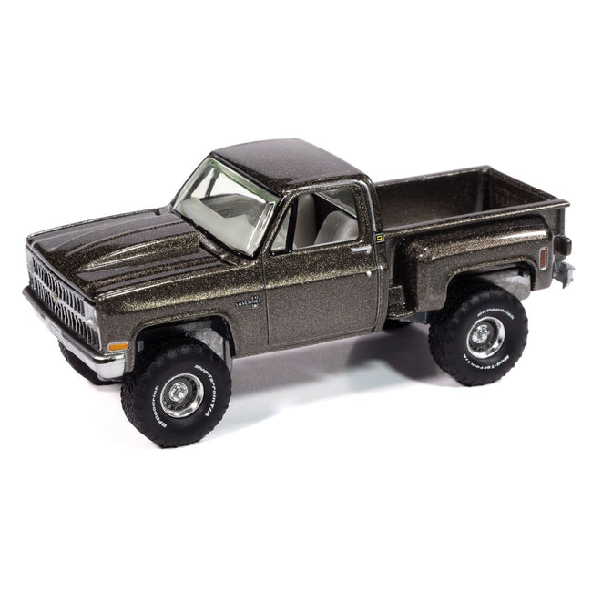 1981 Chevrolet Silverado Stepside Pickup Truck Graystone Metallic "Muscle Trucks" Series 1/64 Diecast Model Car by Auto World-Autoworld-ModelCars.com