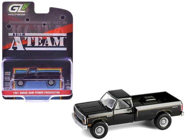 1981 Dodge Power Ram Prospector Pickup Truck Black "The A-Team" (1983-1987) TV Series "Hollywood Series" Release #43 1/64 Diecast Model Car by Greenlight-Greenlight-ModelCars.com