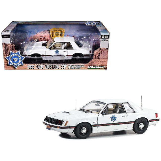 1982 Ford Mustang SSP White "Arizona Department of Public Safety" 1/18 Diecast Model Car by Greenlight - Greenlight - ModelCars.com