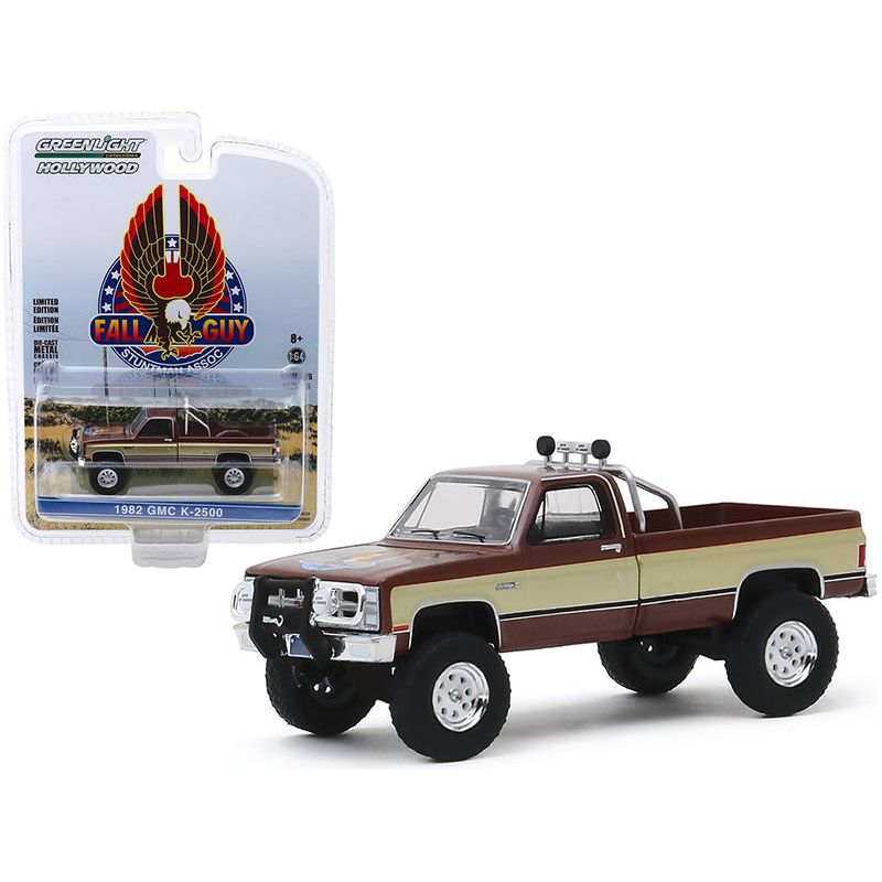 1982 GMC K - 2500 Pickup Truck Brown Metallic with Gold Stripes "Fall Guy Stuntman Association" "The Fall Guy" (1981 - 1986) TV Series "Hollywood Series" Release 26 1/64 Diecast Model Car by Greenlight - Greenlight - ModelCars.com