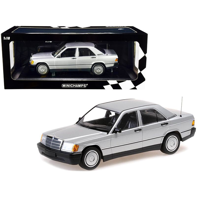1982 Mercedes Benz 190E (W201) Silver Metallic Limited Edition to 504 pieces Worldwide 1/18 Diecast Model Car by Minichamps - Minichamps - ModelCars.com