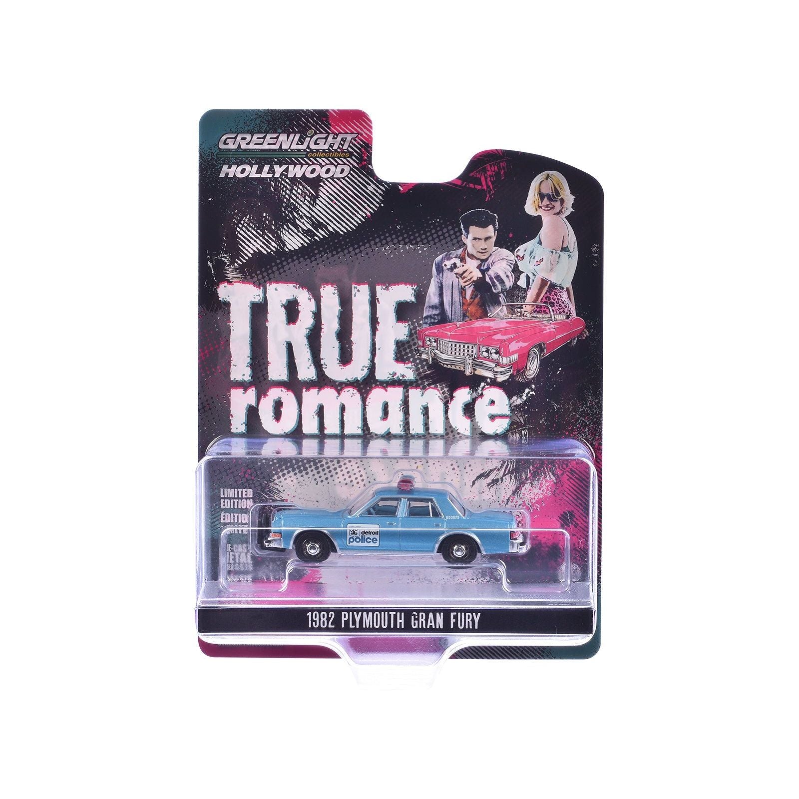 1982 Plymouth Gran Fury "Detroit Police" Blue Metallic "True Romance" (1993) Movie "Hollywood Series" Release 43 1/64 Diecast Model Car by Greenlight - Greenlight - ModelCars.com