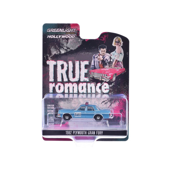 1982 Plymouth Gran Fury "Detroit Police" Blue Metallic "True Romance" (1993) Movie "Hollywood Series" Release 43 1/64 Diecast Model Car by Greenlight - Greenlight - ModelCars.com