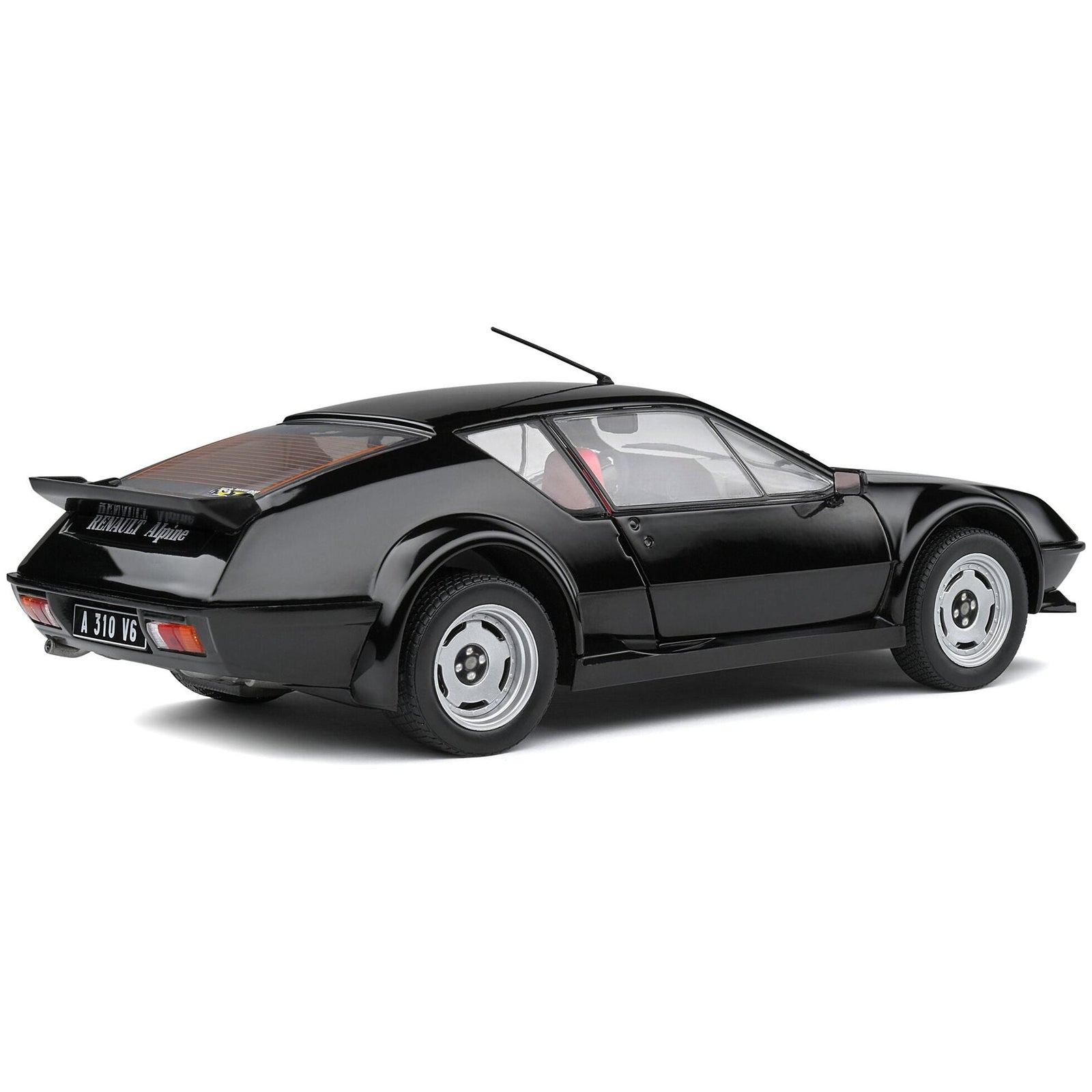 1983 Alpine A310 Pack GT Noir Irise Black with Red Interior 1/18 Diecast Model Car by Solido - Solido - ModelCars.com