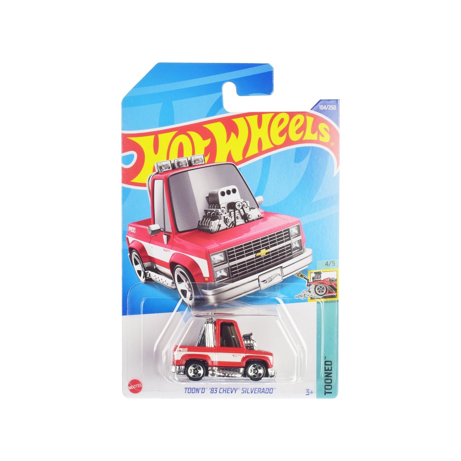 1983 Chevrolet Silverado "Toon'd" Pickup Truck Red and White "Tooned" Series Diecast Model Car by Hot Wheels - Hotwheels - ModelCars.com