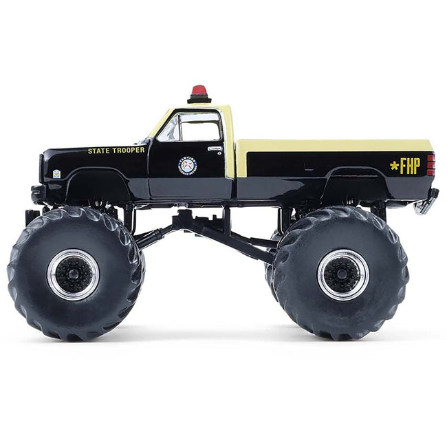 1983 Dodge Ram W350 Monster Truck "Florida Highway Patrol" Black with Cream Top and Stripes "Kings of Crunch - Hot Pursuit" Special Edition 1/64 Diecast Model Car by Greenlight-Greenlight-ModelCars.com